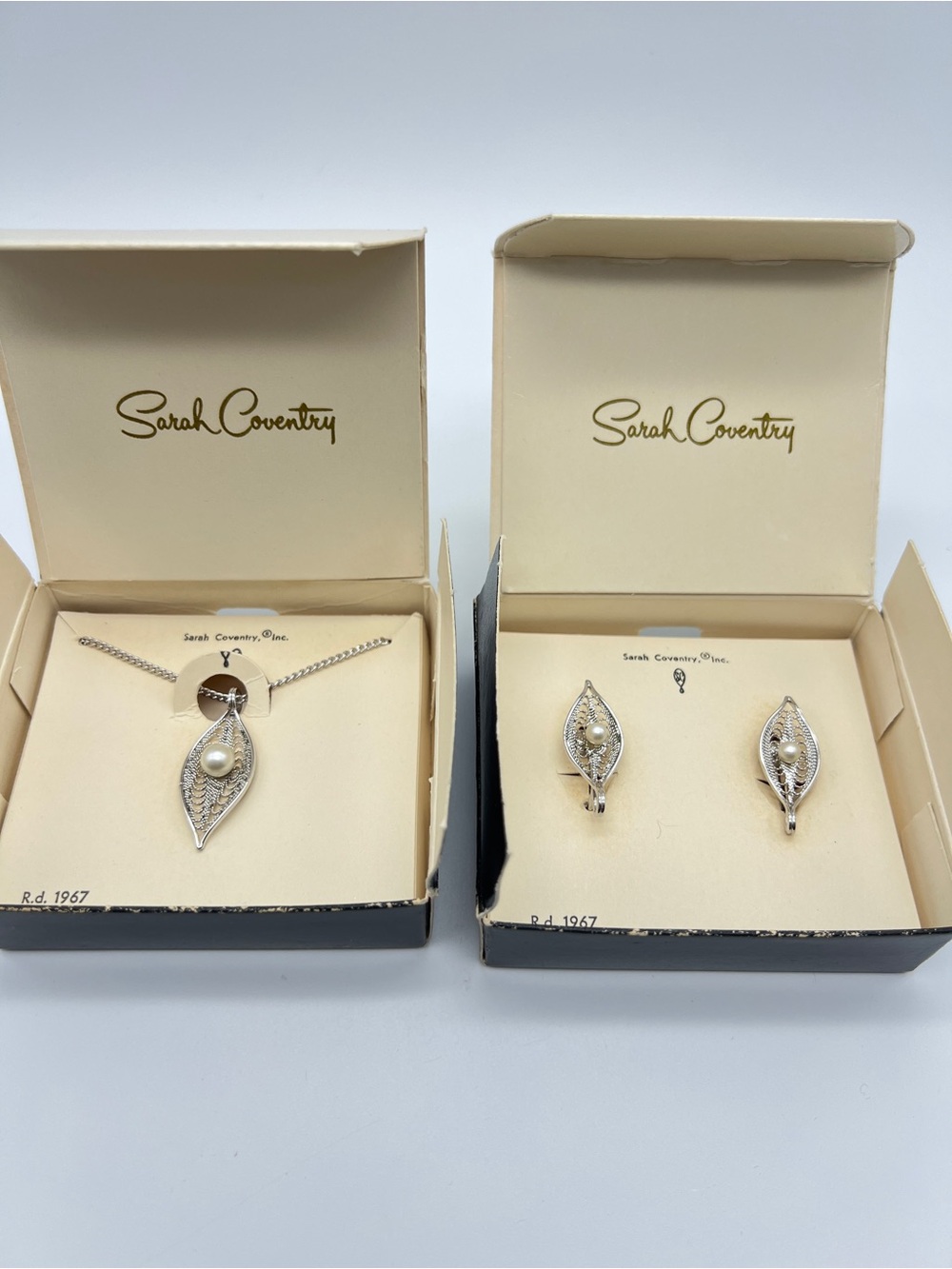 Sarah Coventry Serene Silver-tone Filigree Necklace & Earrings Set, In Boxes
